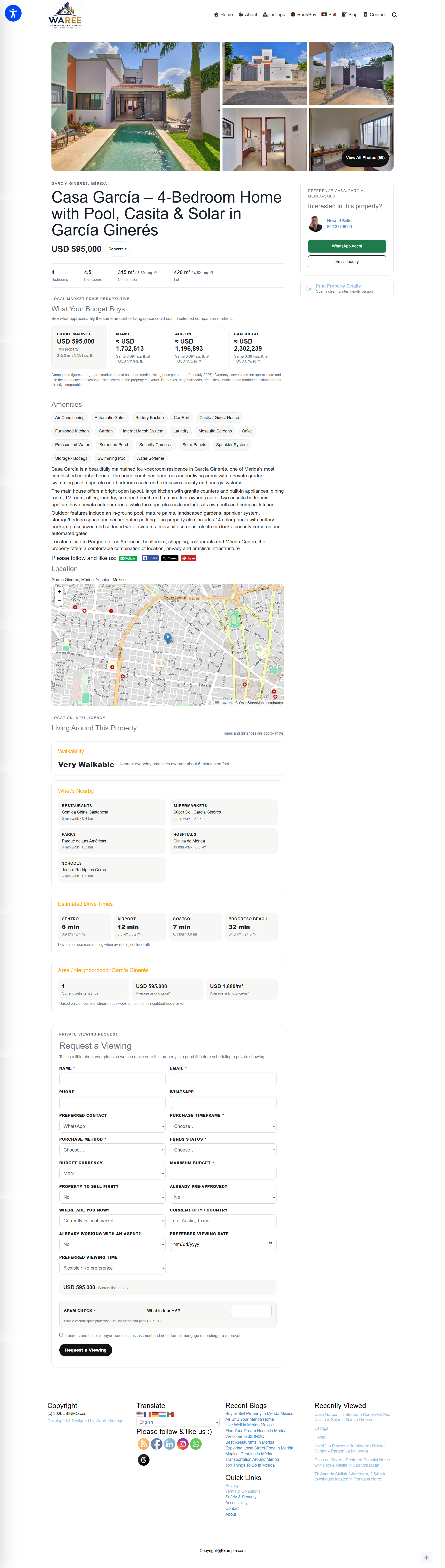 WAREE public property detail page